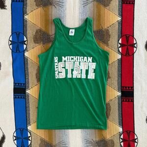 Vintage 90s Michigan State University Spartans Tank Top T-Shirt Size Small